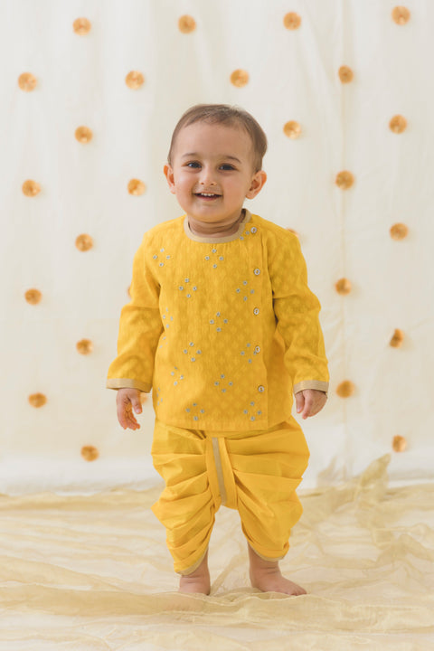 Pre-Order:  Baby Boys Zari Dhoti Kurta Set