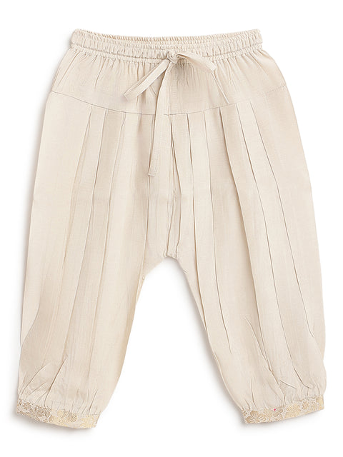 Pre-Order: Baby Girl Brocade Angrakha Set-Cream