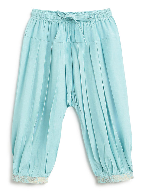 Pre-Order: Baby Girl Brocade Angrakha Set-Blue