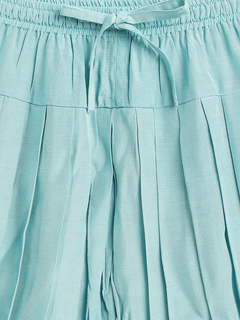 Pre-Order: Baby Girl Brocade Angrakha Set-Blue