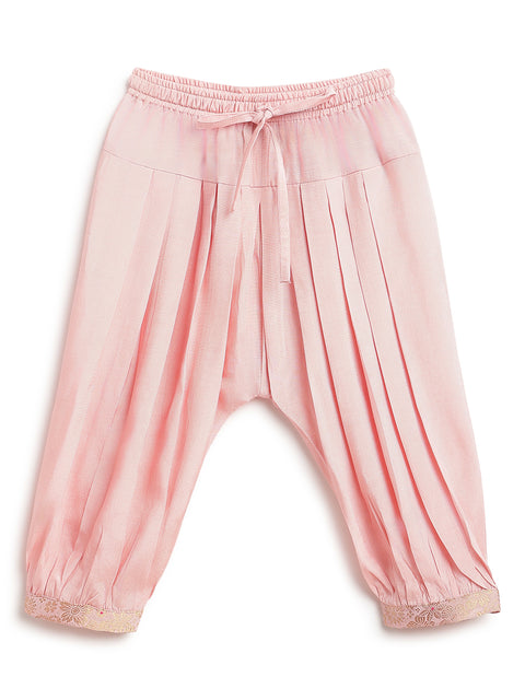 Pre-Order: Baby Girl Brocade Angrakha Set-Pink