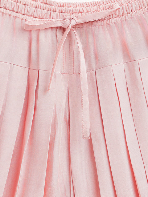 Pre-Order: Baby Girl Brocade Angrakha Set-Pink