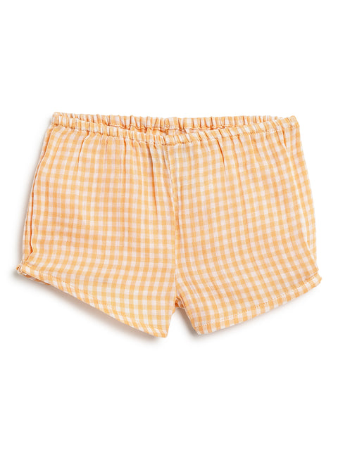 Pre-Order: Baby Girl Check Dress-Orange