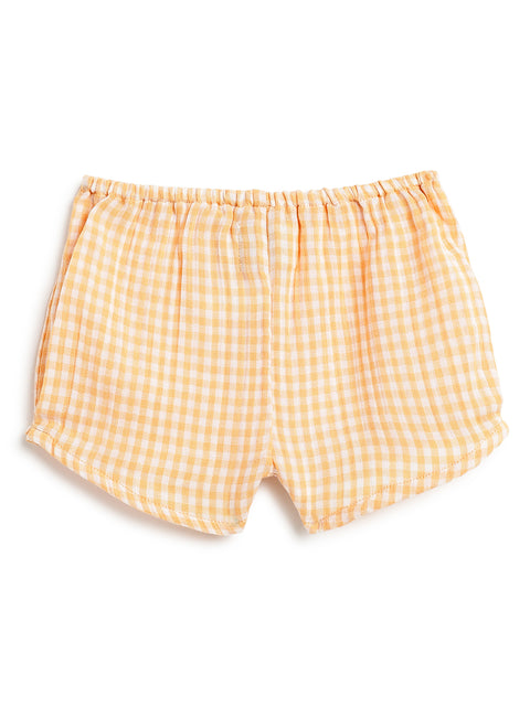 Pre-Order: Baby Girl Check Dress-Orange