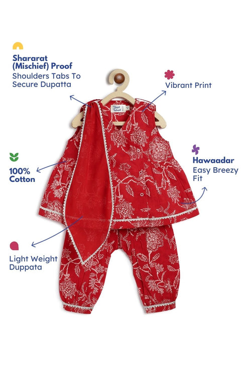 Pre-Order:   Baby Girl Floral Suit Set-Red