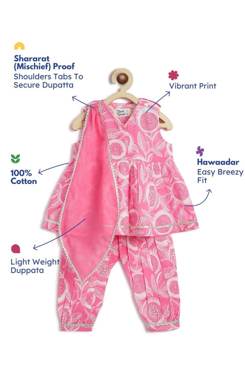 Pre-Order:  Baby Girl Floral Suit Set-Pink