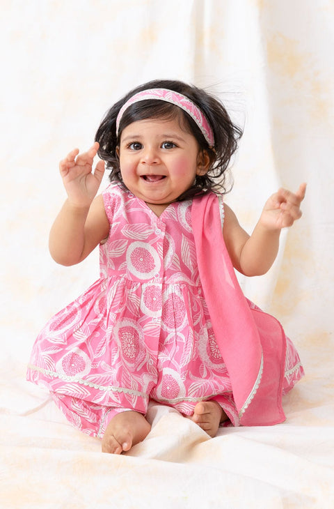 Pre-Order:  Baby Girl Floral Suit Set-Pink