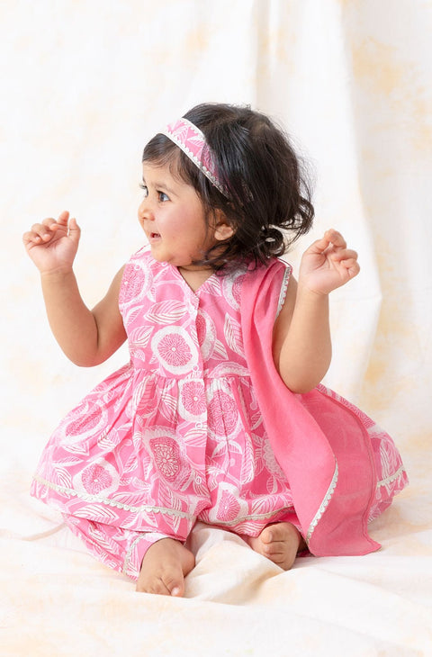 Pre-Order:  Baby Girl Floral Suit Set-Pink