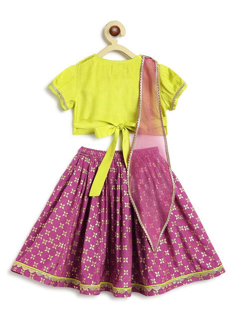 Pre-Order: Baby Girl Lehenga Set-Green