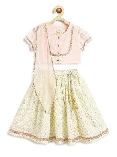 Pre-Order: Baby Girl Lehenga Set-Pink