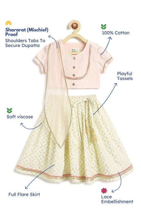 Pre-Order: Baby Girl Lehenga Set-Pink
