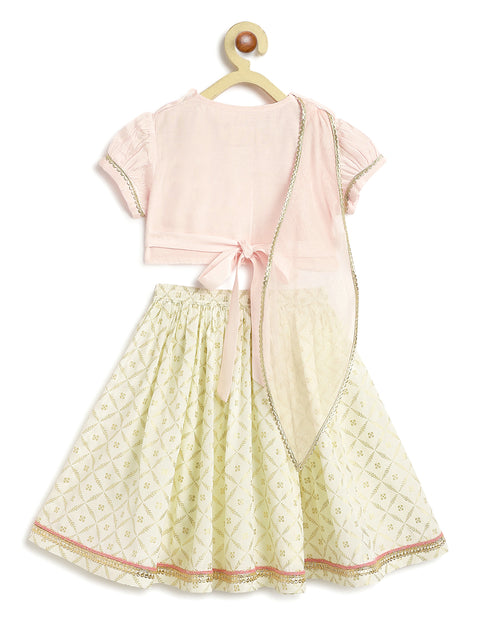 Pre-Order: Baby Girl Lehenga Set-Pink