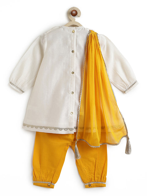 Pre-Order:  Marigold Cream Embroidered Suit Set-Cream