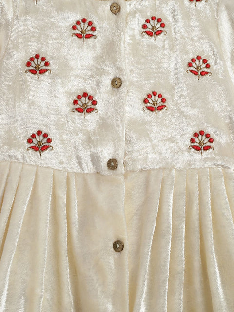 Pre-Order: Baby Girl Pearl Princess Angrakha Set - Cream