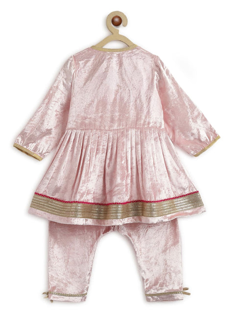 Pre-Order: Baby Girl Royal Rose Angrakha Set - Pink