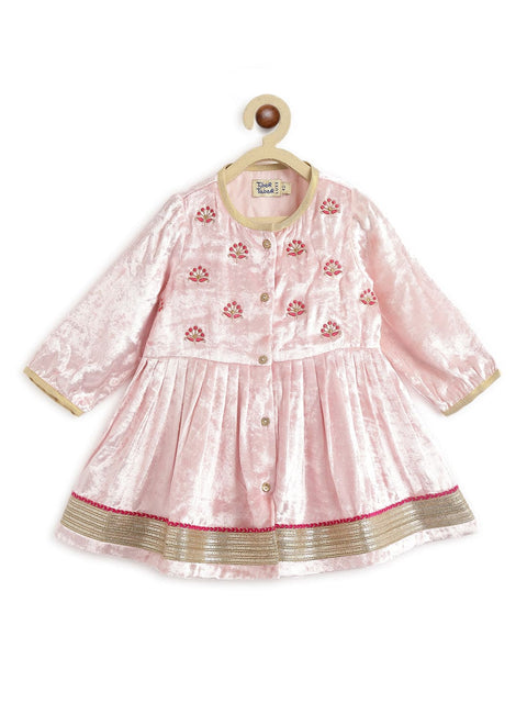Pre-Order: Baby Girl Royal Rose Angrakha Set - Pink