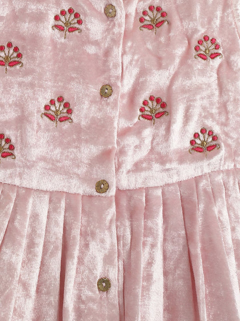 Pre-Order: Baby Girl Royal Rose Angrakha Set - Pink