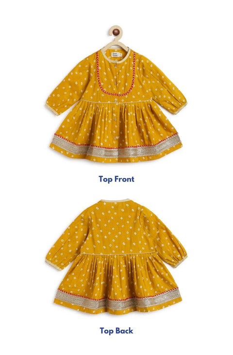 Pre-Order : Baby Girls Baby Bandhani Twirl - Yellow