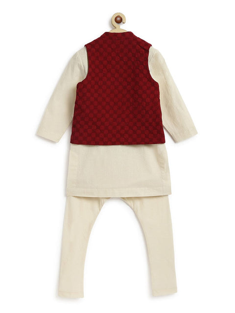 Pre-Order: Boy Modern Maharajah Bundi Set - Maroon