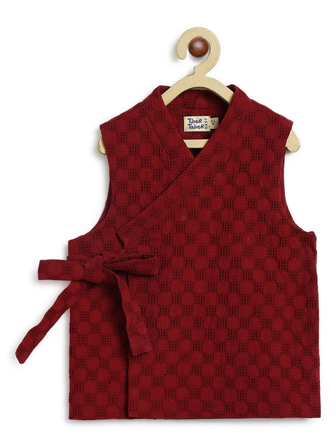 Pre-Order: Boy Modern Maharajah Bundi Set - Maroon