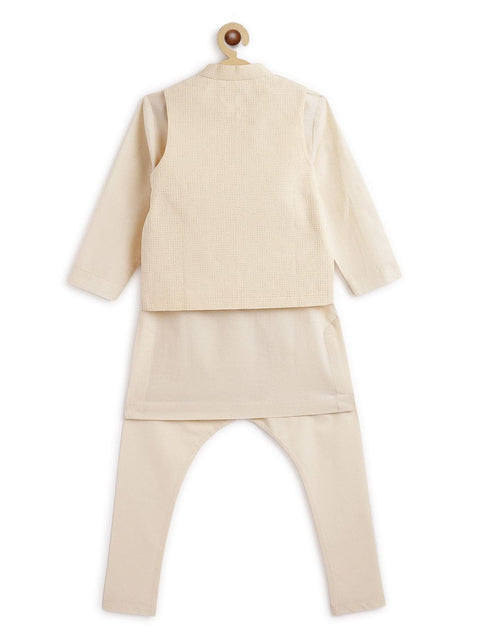 Pre-Order: Boy Modern Maharajah Bundi Set - Cream