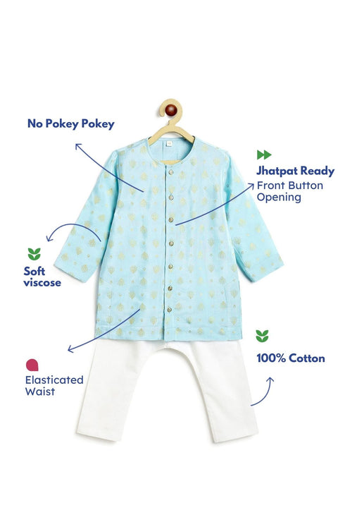 Pre-Order: Boy Boy Kurta Pyjama Set-Blue