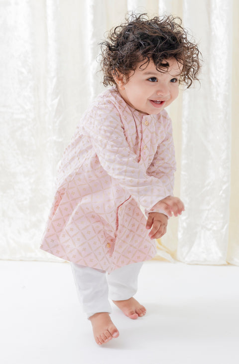 Pre-Order: Boy Kurta Pyjama Set-Pink