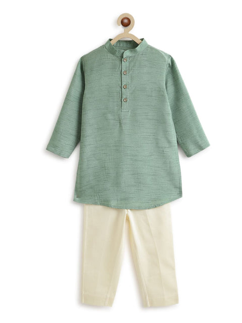 Pre-Order: Boy Riwayat Brocade Bandhgala Set - Green