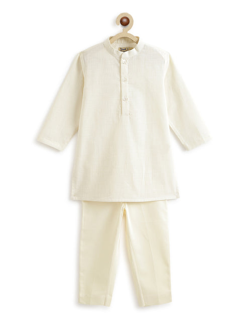 Pre-Order: Boy Khwabeeda Brocade Sherwani Set - Cream