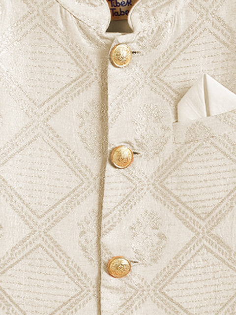 Pre-Order: Boy Khwabeeda Brocade Sherwani Set - Cream