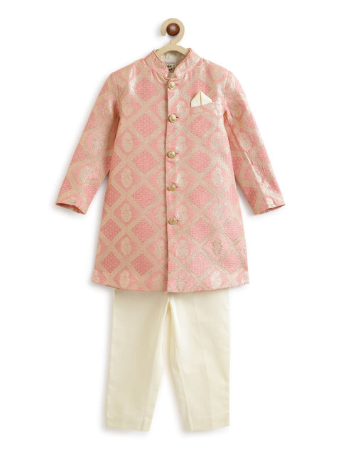 Pre-Order: Boy Khwabeeda Brocade Sherwani Set - Pink