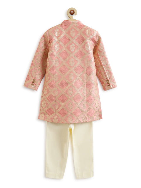 Pre-Order: Boy Khwabeeda Brocade Sherwani Set - Pink
