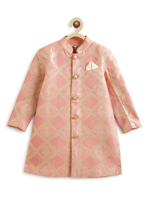 Pre-Order: Boy Khwabeeda Brocade Sherwani Set - Pink