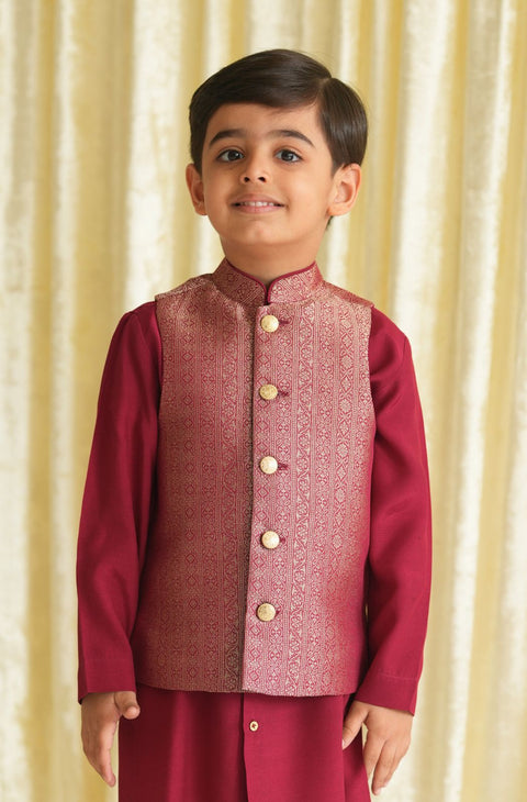 Pre-Order: Boy Bundi Jacket-Maroon