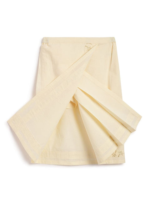 Pre-Order: Boy Coconut Tree Solid Mundu-Cream