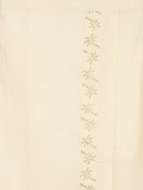 Pre-Order: Boy Coconut Tree Solid Mundu-Cream