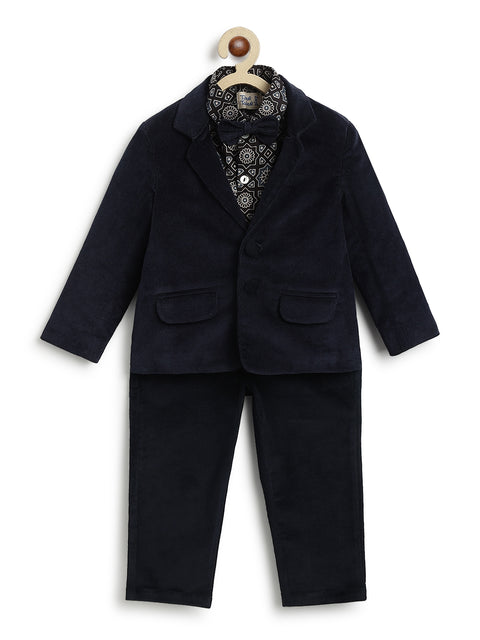 Pre-Order: Boy Santa's Little Star 3 Piece Blazer Set - Navy Blue