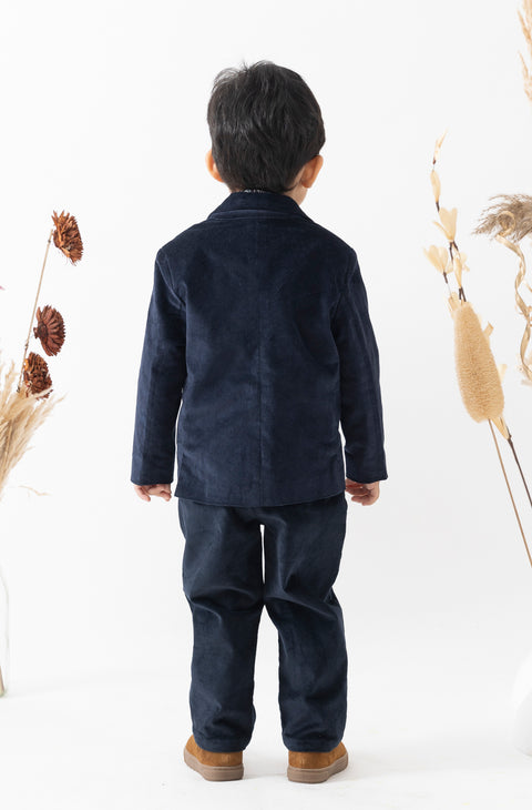 Pre-Order: Boy Santa's Little Star 3 Piece Blazer Set - Navy Blue