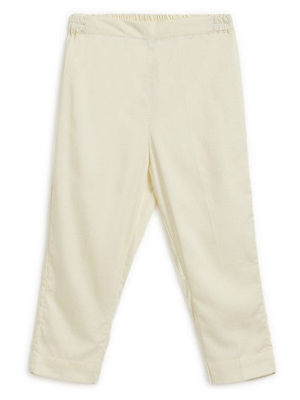 Pre-Order: Boy Silk Sherwani-Cream