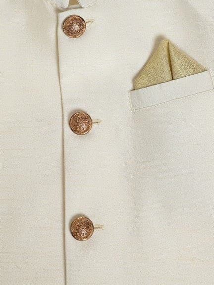 Pre-Order: Boy Silk Sherwani-Cream
