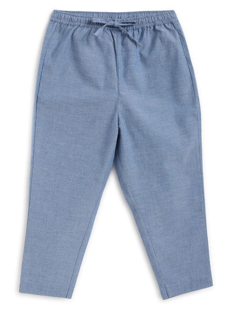 Boy Elephant Kurta Pyjama Set - Cream