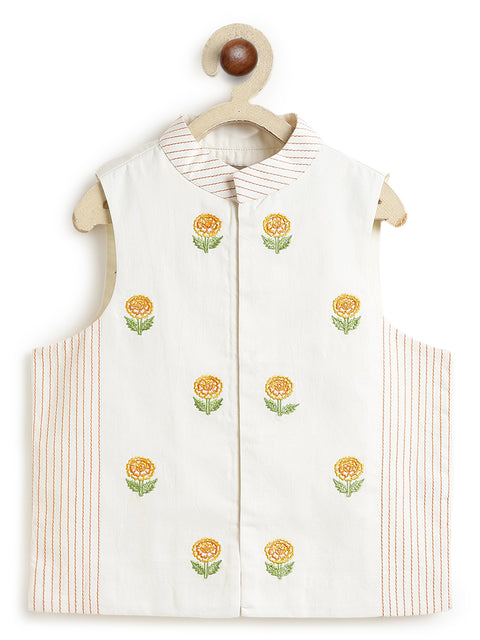 Pre-Order: Embroidered Jacket-Cream