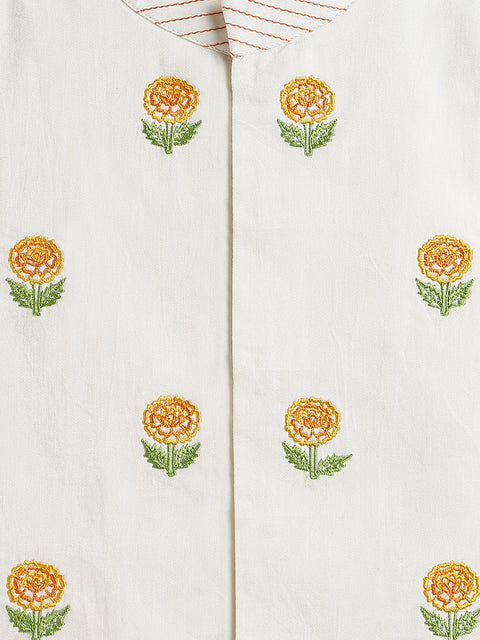 Pre-Order: Embroidered Jacket-Cream
