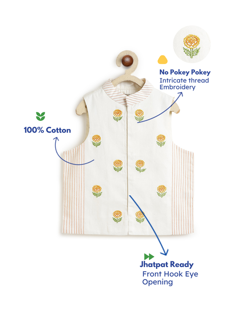 Pre-Order: Embroidered Jacket-Cream