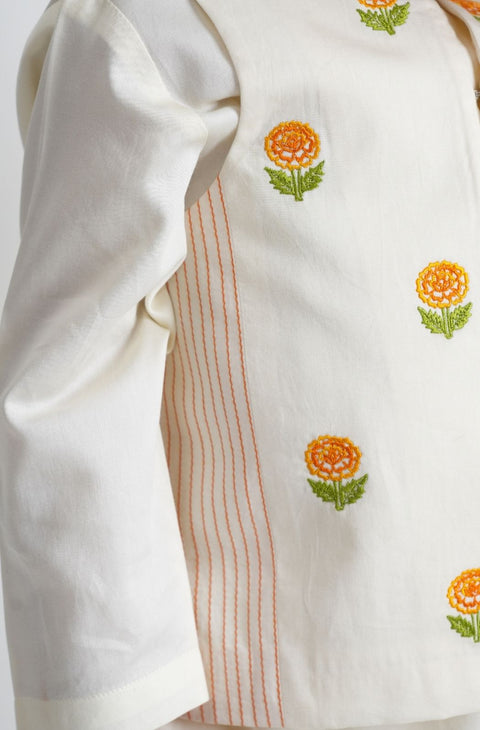Pre-Order: Embroidered Jacket-Cream