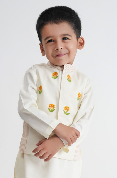 Pre-Order: Embroidered Jacket-Cream