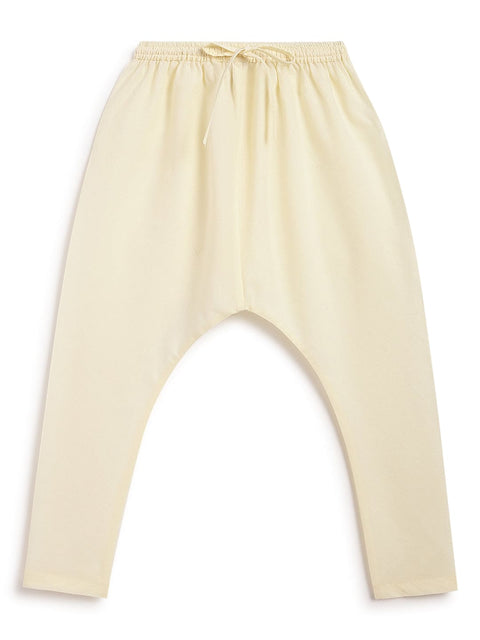 Pre-Order: Boy Floral Kurta Pyjama Set-Yellow