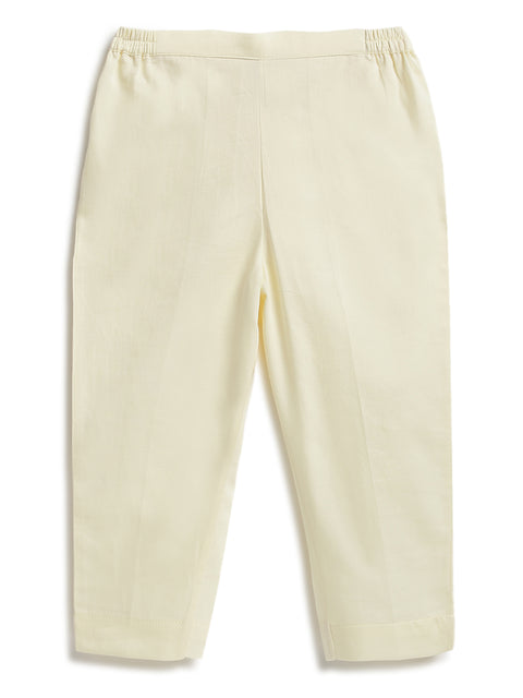 Pre-Order: Boy Floral Print 3 Pc Bundi Set - Cream