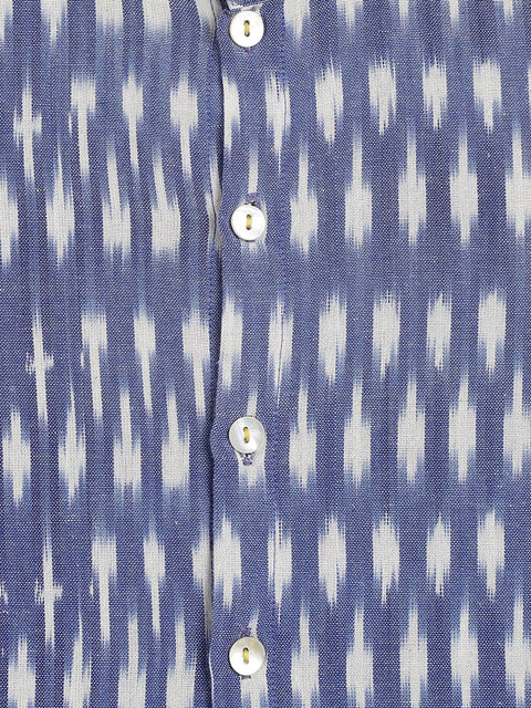 Boy Ikkat Shirt - Blue