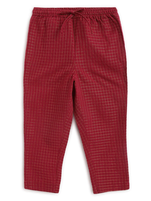 Pre-Order: Boy Jacquard Multi 3 Pc Bundi Set - Maroon